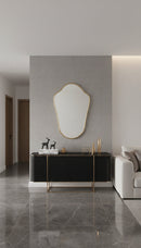 Brass Wall Mirror - Italian Shield Antique Unlacquered Brass Mirror