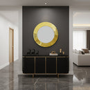 Gold Round Wall Mirror - Handmade Brass Bathroom Mirror