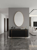 Brass Oval Wall Mirror -  Unlacquered Brass Bathroom Mirror