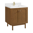 James Martin Laurent 30" Dual Mount Single Bathroom Vanity, Honey Oak