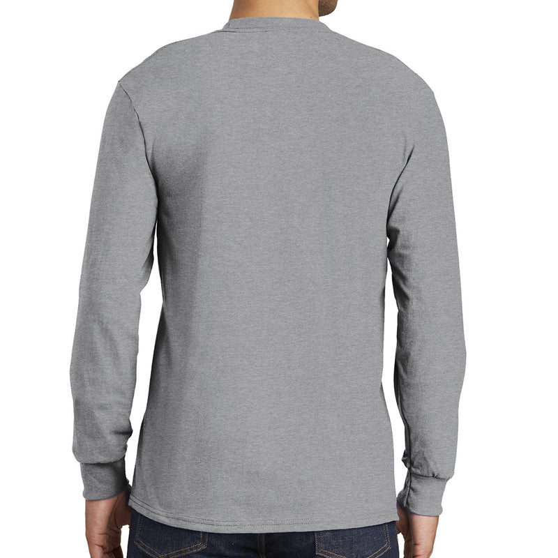 Men's Big Size Port & Company Tall Long Sleeve Pocket T-Shirt