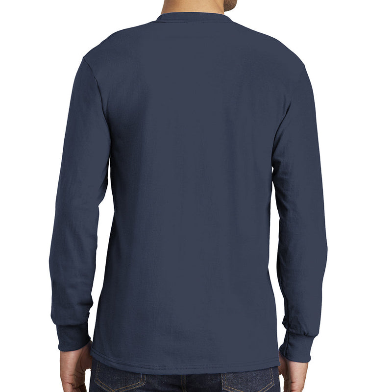Men's Big Size Port & Company Tall Long Sleeve Pocket T-Shirt