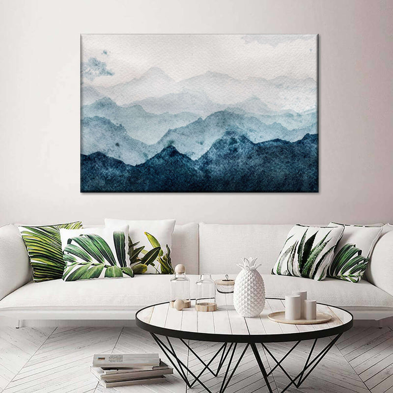 Japanese Mountain Landscape Abstract Wall Art