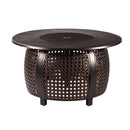 Aluminum 44-in Round Patio Fire Table Set with Swivel Rocking Chairs