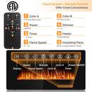 36" Slim Wall Mount Fireplace