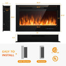 36 Inch Electric Fireplace Insert Wall Mounted with Timer by LJGDeals