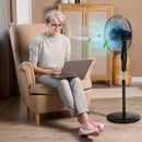16 Inches Adjustable Height Fan with Quiet Oscillating Stand for Home and Office by LJGDeals