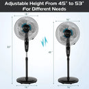 16 Inches Adjustable Height Fan with Quiet Oscillating Stand for Home and Office by LJGDeals