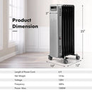 1500W Portable Oil-Filled Radiator Heater for Home and Office-Black by LJGDeals