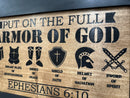 Hidden Gun Cabinet Put On The Full Armor Of God, Secure Concealed Ephesians 6:10 Gun Safe by Bellewood Designs