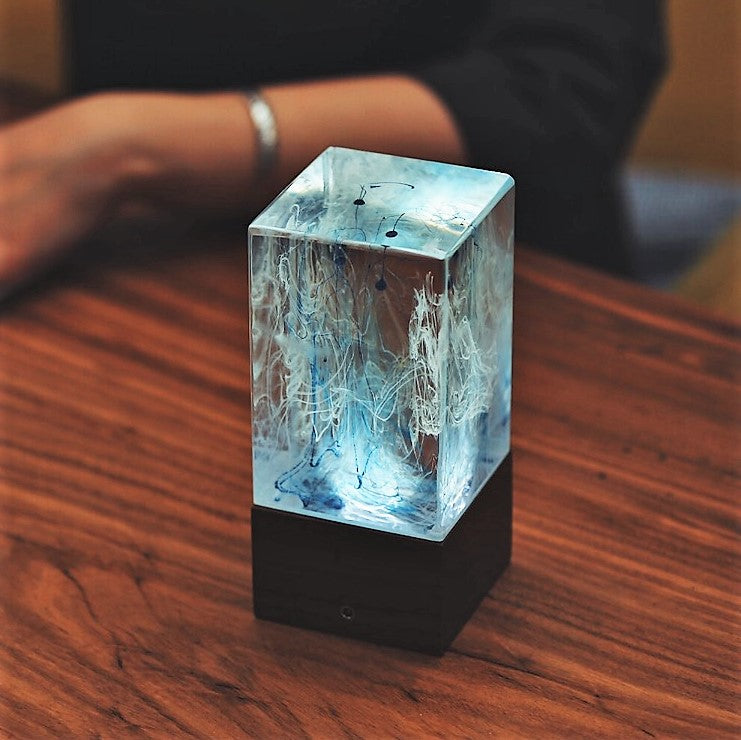 Resin table decor - Ocean, installed in a room