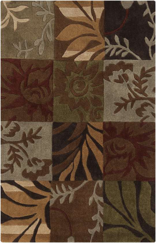 Warffum Modern Dark Brown Area Rug