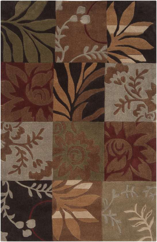 Warffum Modern Dark Brown Area Rug