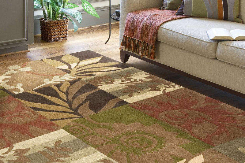 Warffum Modern Dark Brown Area Rug