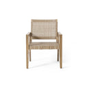 Outdoor Wicker and Acacia Wood Club Chairs - Set of 2