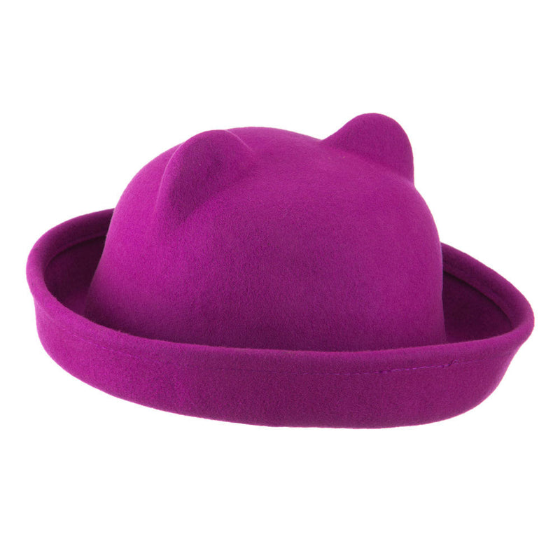 Girl's Ear Crown Felt Fedora
