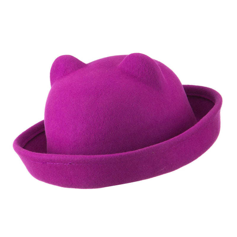 Girl's Ear Crown Felt Fedora