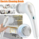 Ergonomic white electric cleaning brush for kitchen and bathroom by Decorbites