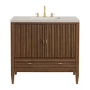 James Martin Myrrin 36" Single Bathroom Vanity, Mid-Century Walnut