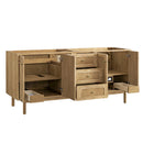 James Martin Laurent 72" Dual Mount Double Bathroom Vanity, Light Natural Oak