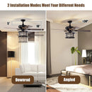 52 Inch 3-Speed Crystal Ceiling Fan Light with Remote Control-Black by LJGDeals