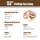 52 Inch 3-Speed Crystal Ceiling Fan Light with Remote Control-Black by LJGDeals