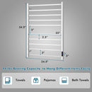 10 Bar Towel Warmer Wall Mounted Electric Heated Towel Rack with Built-in Timer-Silver by LJGDeals