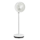 9 Inch Portable Oscillating Pedestal Floor Fan with Adjustable Heights and Speeds-White by LJGDeals