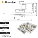 48 Inch Wood Ceiling Fan with LED Lights and 6 Speed Levels by LJGDeals