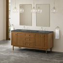 James Martin Laurent 72" Dual Mount Double Bathroom Vanity, Honey Oak