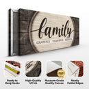 Grateful Thankful Blessed Family Sign
