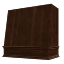 Espresso Wood Range Hood With Angled Front and Decorative Trim - 30", 36", 42", 48", 54" and 60" Widths Available