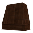 Espresso Wood Range Hood With Tapered Shiplap Front and Block Trim - 30", 36", 42", 48", 54" and 60" Widths Available