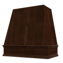Espresso Wood Range Hood With Tapered Front and Decorative Trim - 30", 36", 42", 48", 54" and 60" Widths Available
