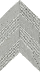 Essence Montauk Grey Mosaic Chevron 3d Slate Look Porcelain Tiles 7.44x10