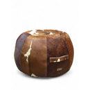 Pouf Taboo Cowskin Leather Tan Brown