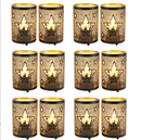 12PCS Etched Star lamp Battery Operated 6.5" H Bronze Metal Table Lamp with 6H Timer Decorations for Living Room Tabletop Parties Patio Entryway Indoors Outdoors by JHY DESIGN