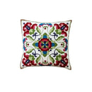 Ethnic floral canvas cotton embroidered pillow case living room decor by Decorbites