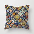 Ethnic geometric square pillowcase teal & gold living room decor by Decorbites