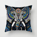 Ethnic geometric square pillowcase teal & gold living room decor by Decorbites