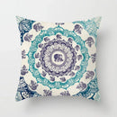 Ethnic geometric square pillowcase teal & gold living room decor by Decorbites