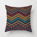 Ethnic geometric square pillowcase teal & gold living room decor by Decorbites
