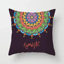 Ethnic geometric square pillowcase teal & gold living room decor by Decorbites