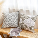 Ethnic gray and white swirl cushion cover living room decor by Decorbites