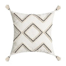 Ethnic style black & orange geometric cushion cover living room tassel by Decorbites