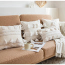 GobekUsa Ethnic Tufted Cushion Case, Pure White Handmade Throw Pillow Cover