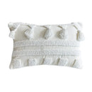 GobekUsa Ethnic Tufted Cushion Case, Pure White Handmade Throw Pillow Cover