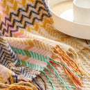 GobekUsa Ethnic Wave Woven Tassel Blanket: Multi-functional for Bed, Sofa, Table, Office Nap