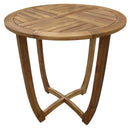 Outdoor Round Acacia Wood Accent Table - 27.5" Teak