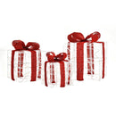 3 Pieces Christmas Lighted Gift Boxes Decorations with 60 LED Lights for Indoor and Outdoor by DirectDeals